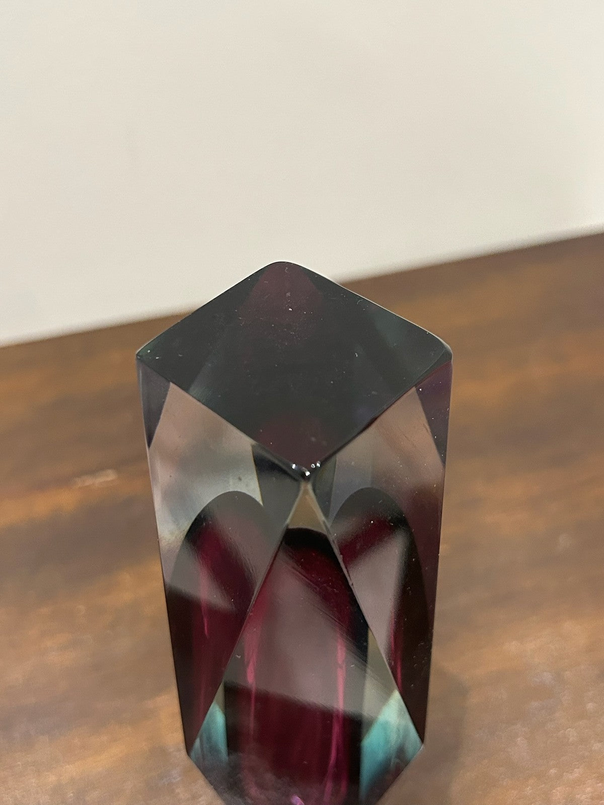 Murano Sommerso Faceted Glass Vase Amethyst Purple Mid Century6