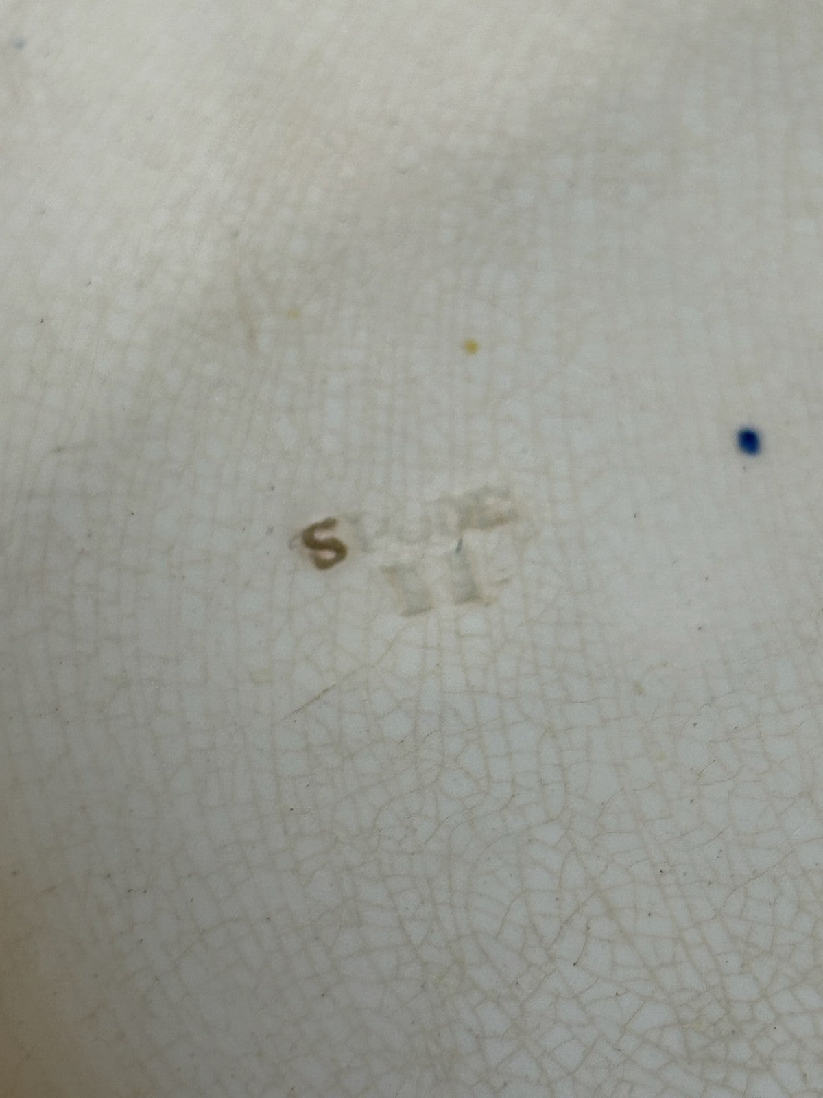 18th Century Spode Pearlware Blue Feather Edge Plate Impressed SPODE 11 A/F2