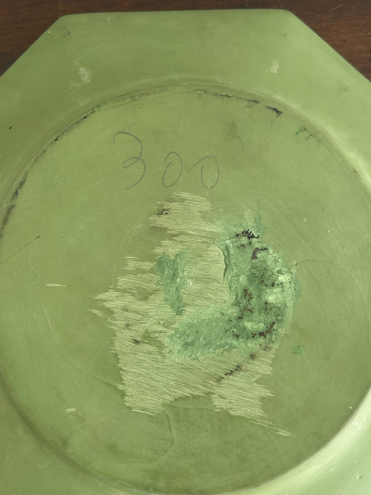 Antique Green Jasperware Octagonal Plate White Relief Swags 19th C 23cm7