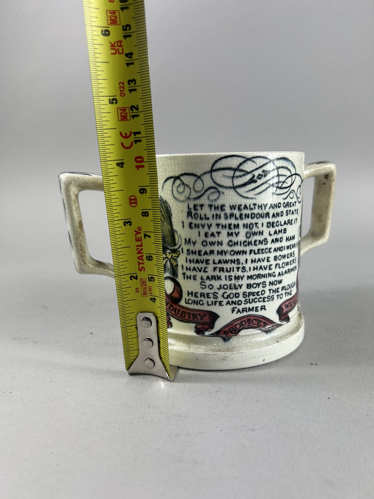 Antique Farmers Arms England “God Speed the Plough” Loving Cup