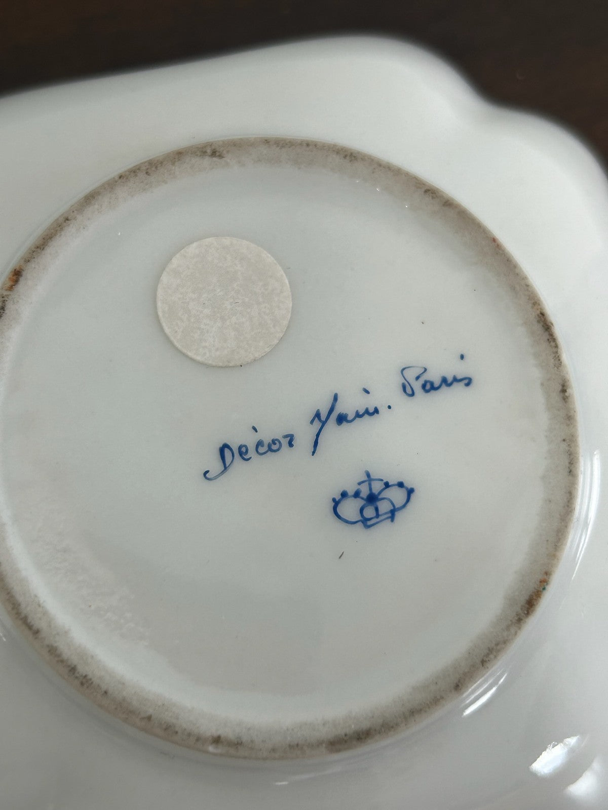 Hand Painted Yellow Ground Cabinet Dish Floral Signed French 10cm3