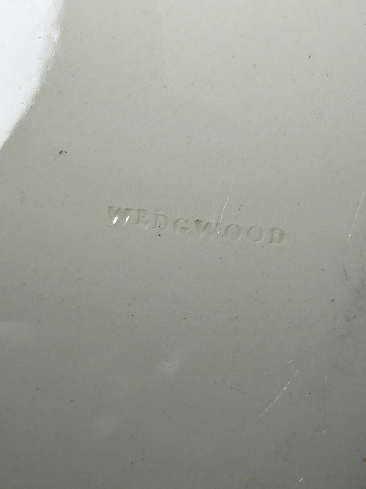 Antique Wedgwood Creamware Plate Brown Leaf Border c1800 Impressed Mark2