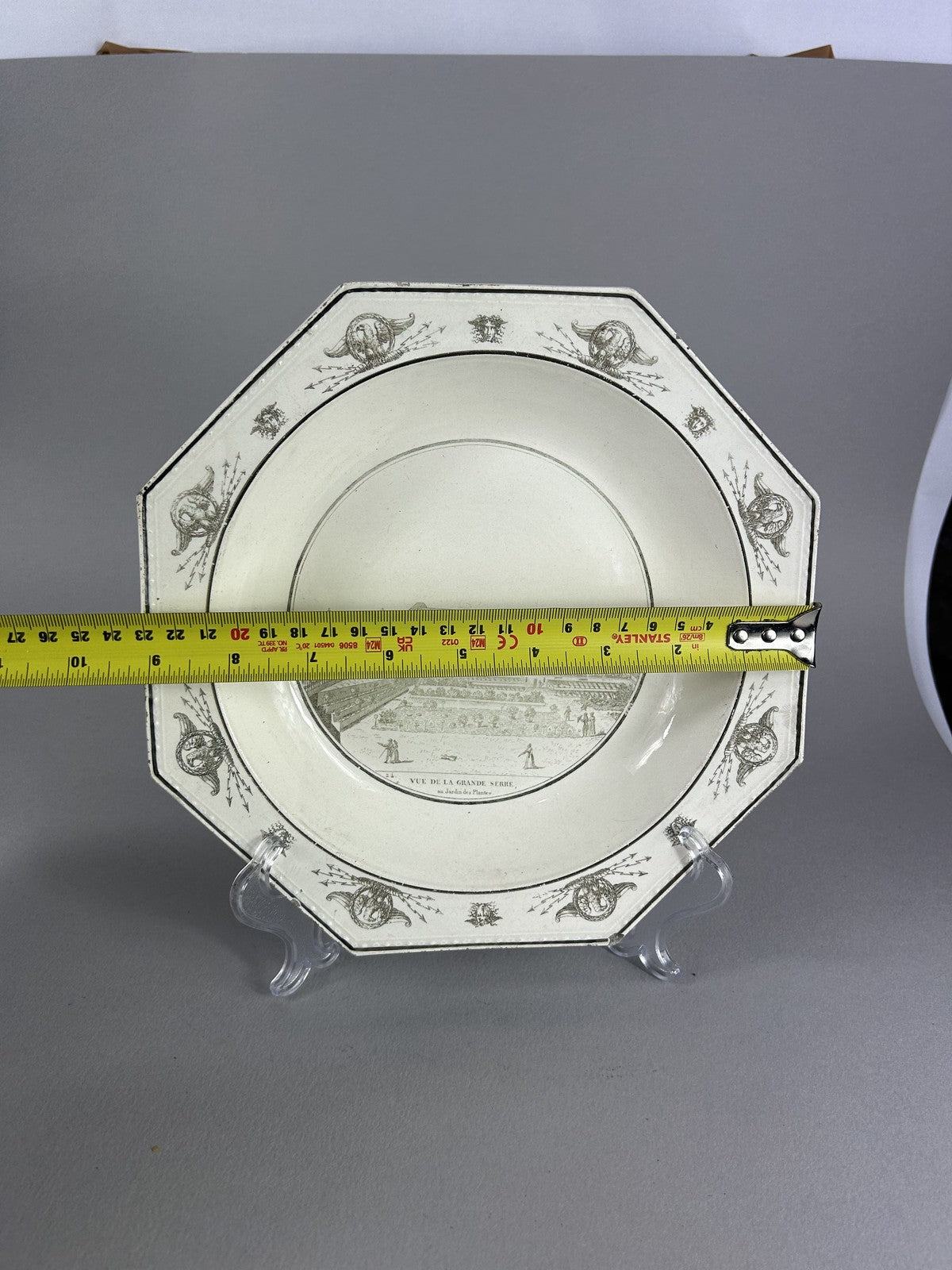 Antique Creil Paris “Vue de la Grande Serre” Transferware Plate