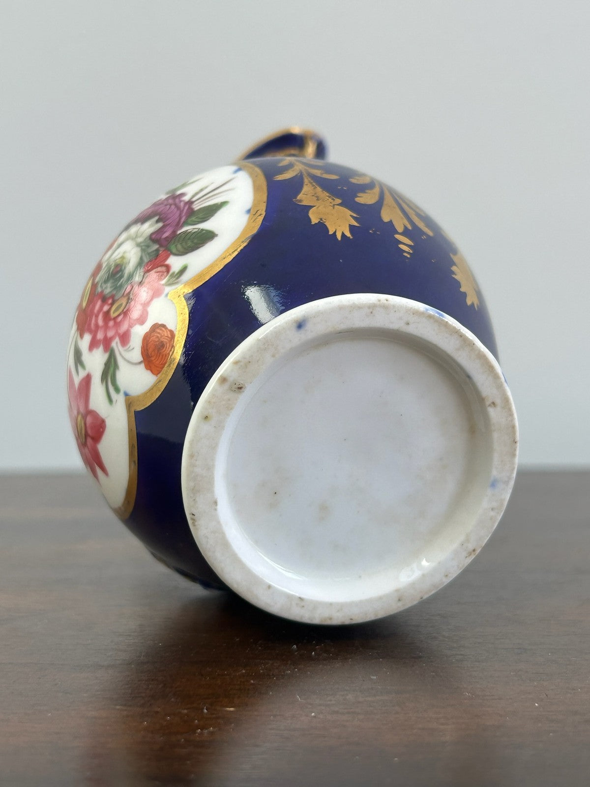 Coalport Porcelain Jug Cobalt Blue Floral Georgian c.1820 Antique5