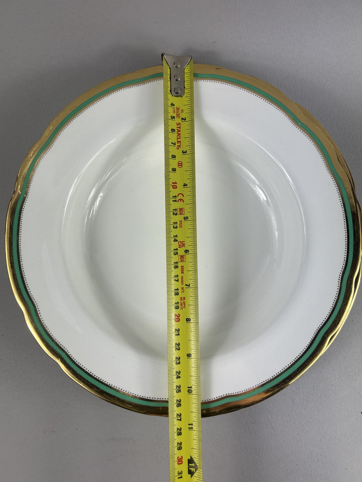Vintage Spode Embassy Green Rimmed Soup Plates 27cm – Set of Four