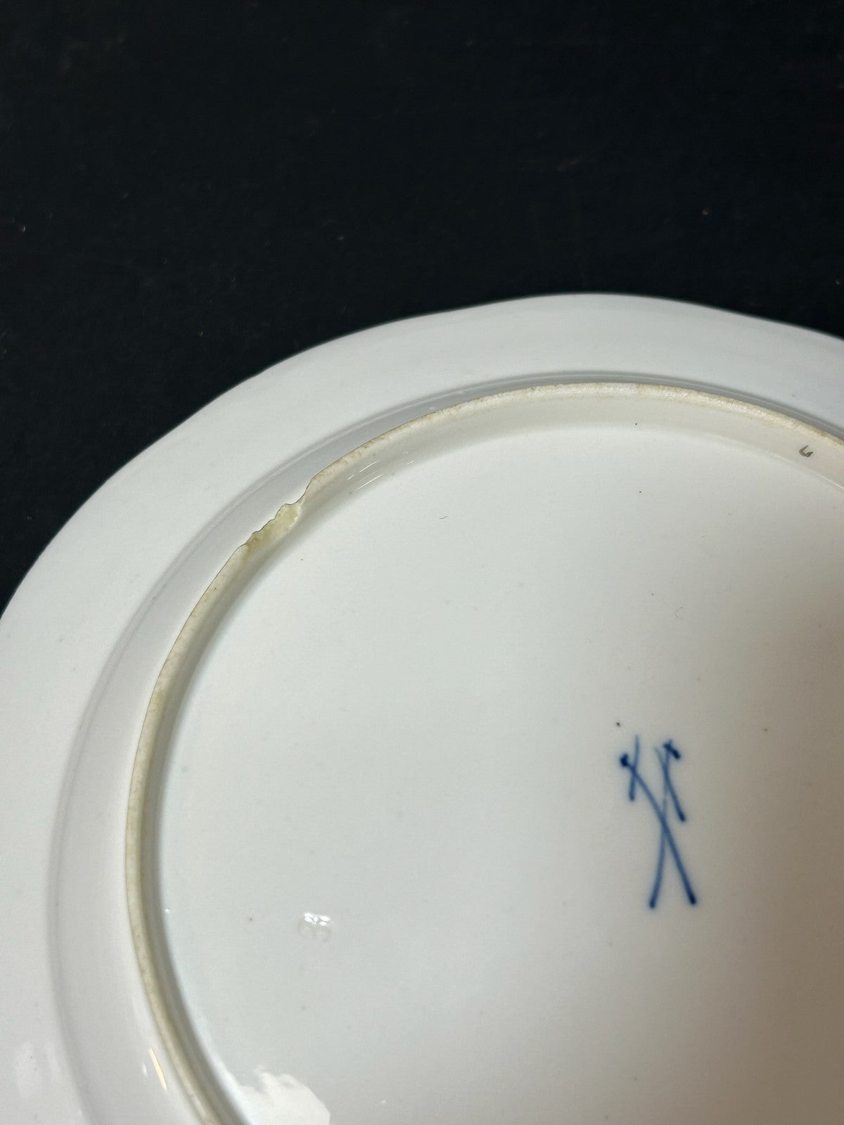 Antique Meissen Porcelain Plate Deutsche Blumen Basketweave Border 19cm A/F5