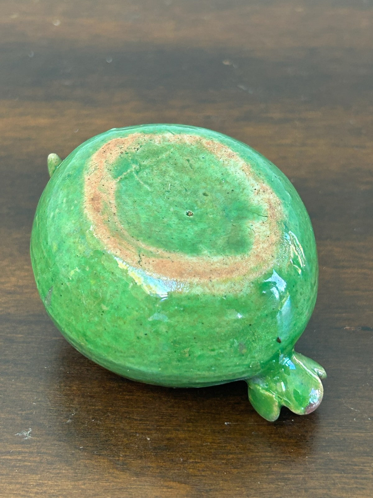 Green Glazed Pottery Pomegranate Lidded Box4