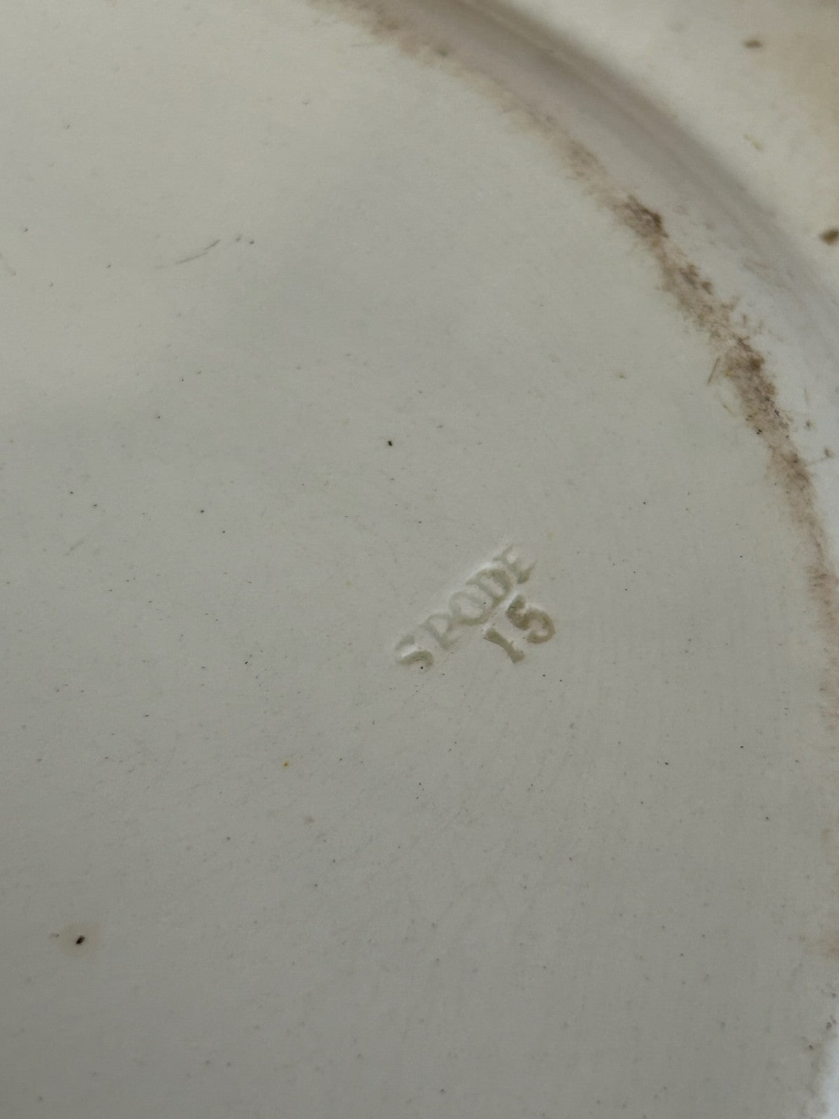 18th Century Spode Pearlware Blue Feather Edge Plate Impressed SPODE 153