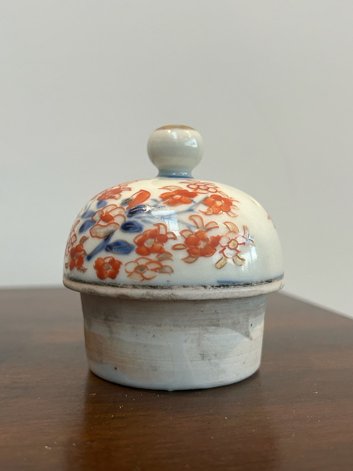 Antique Chinese Export Imari Porcelain Teapot Cover Red Blue Painted 17cm12