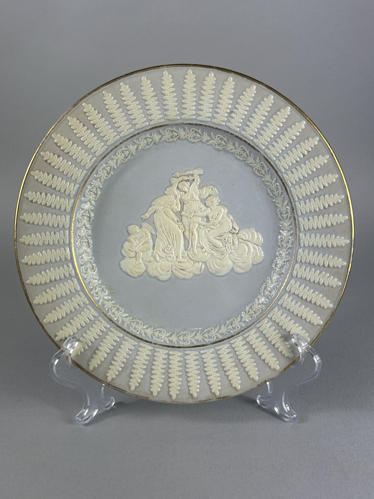 Ridgway 19th Century Neoclassical Sprig Porcelain Plate Staffordshire