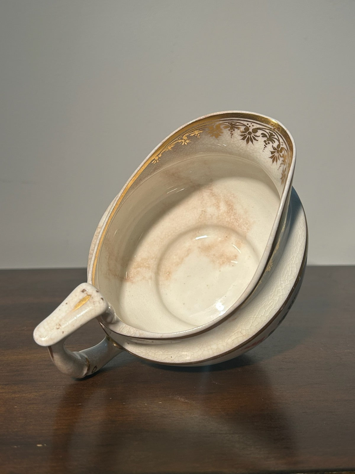 Antique Bloor Derby Porcelain Milk Jug Pitcher Hand Painted Crazed 14cm6