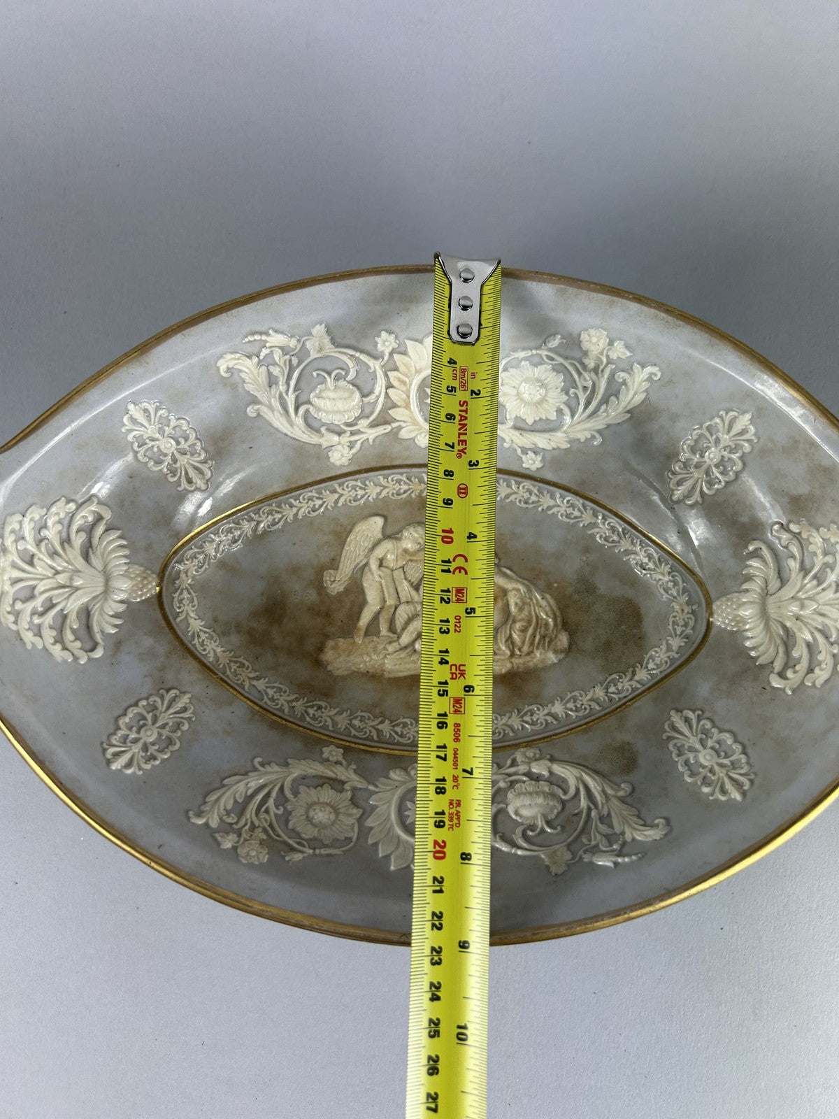 Ridgway 19thC Neoclassical Sprigged Staffordshire Centerpiece Bowl