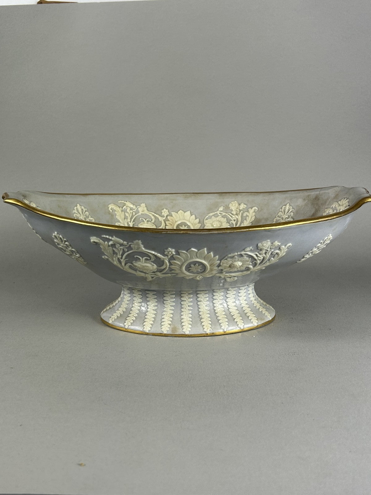 Ridgway 19thC Neoclassical Sprigged Staffordshire Centerpiece Bowl