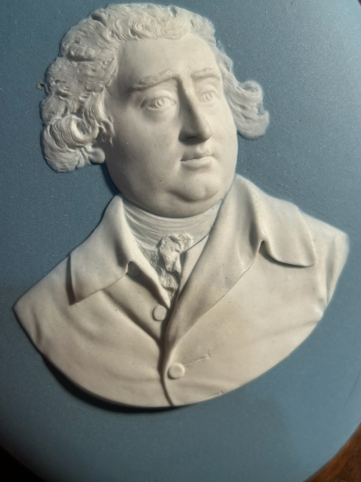 Antique 18thC Wedgwood Blue Jasper Portrait Medallion Charles James Fox3