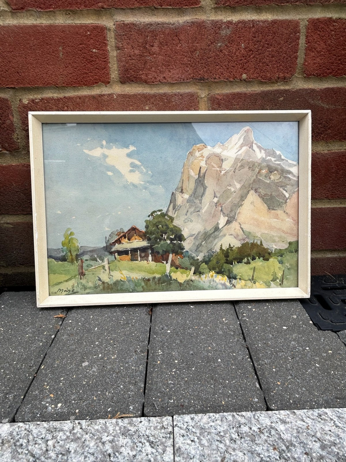 Stehli Freres 1930s Lithograph after A.Marc Chalet Grindelwald Wetterhorn0