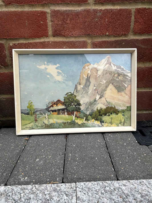 Stehli Freres 1930s Lithograph after A.Marc Chalet Grindelwald Wetterhorn0