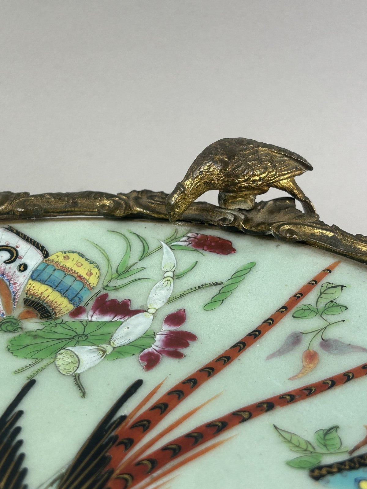 Antique French Ormolu Mounted Chinese Porcelain Centerpiece Dish