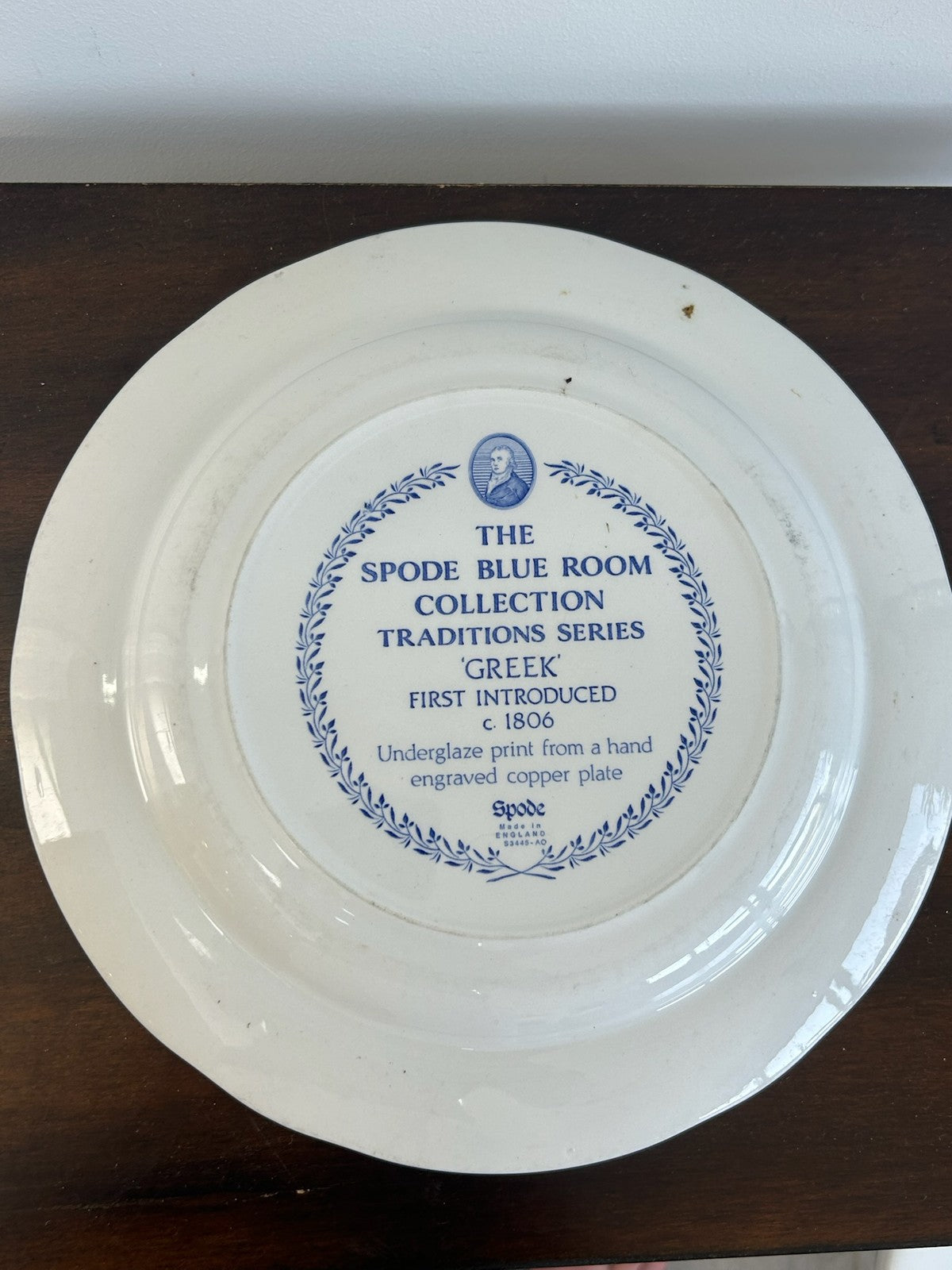 Spode Blue Room Collection 'Greek' Pattern Blue & White Plate 26cm1
