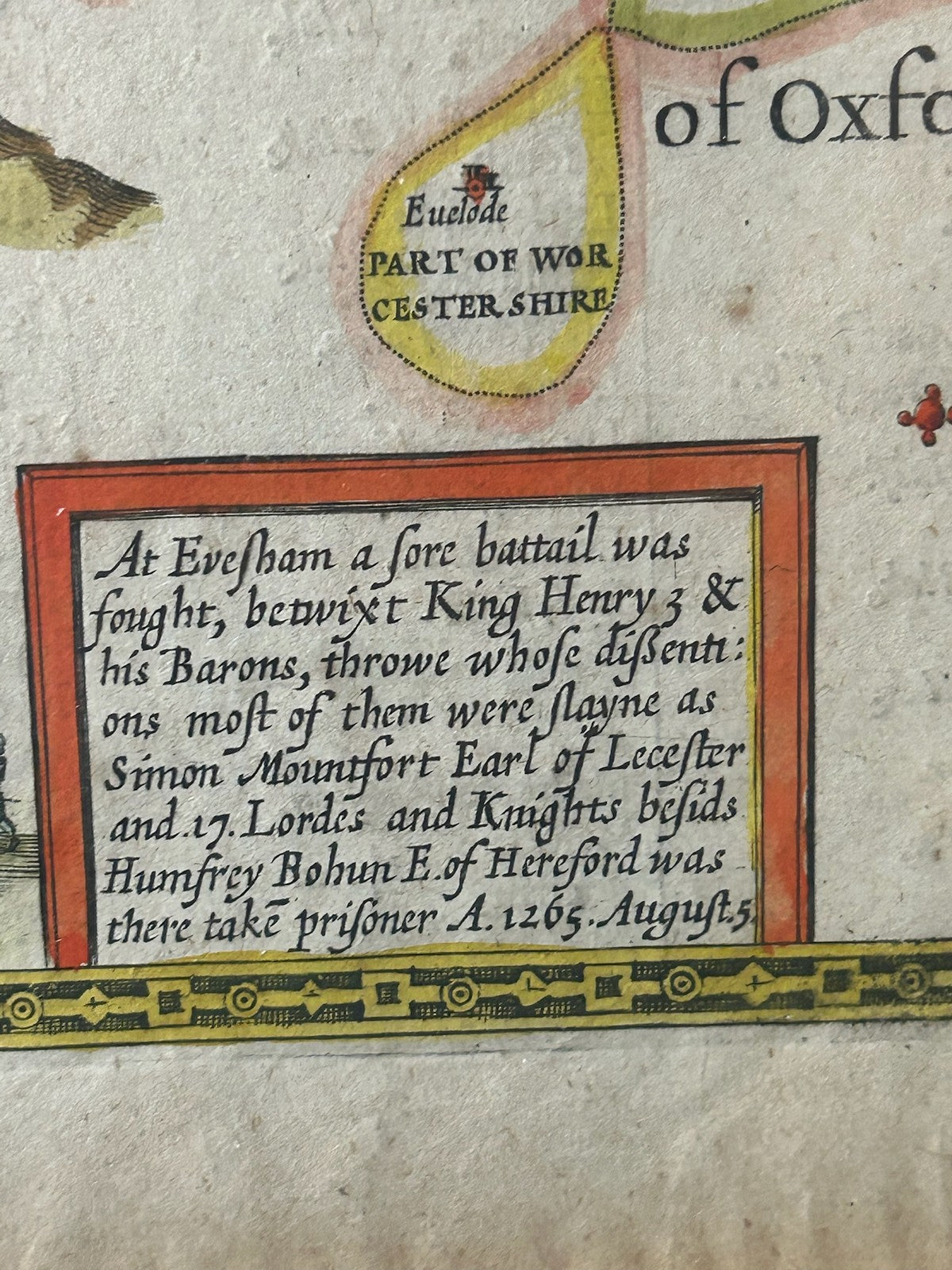 John Speed Worcestershire Map 1610 Hondius Sudbury Humble English Text Framed13