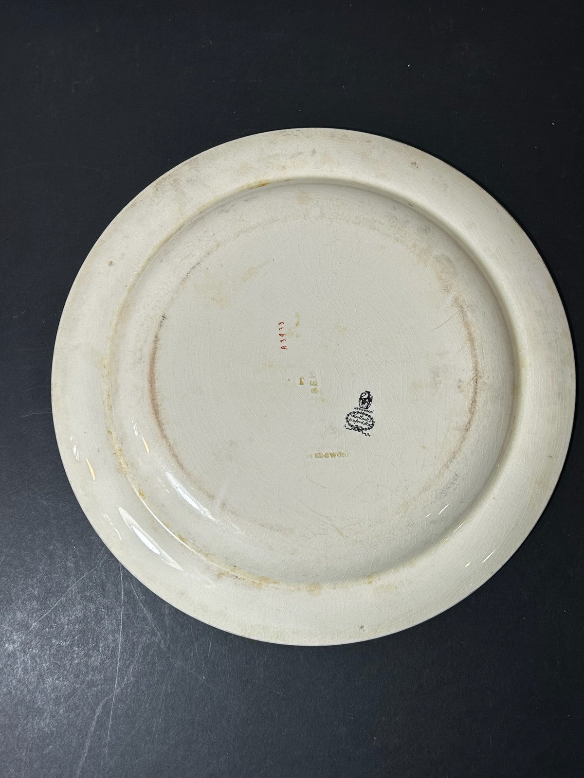 Antique Wedgwood Queens Ware Crested Plate Eagle Laurel Mortlocks 1887 25cm4