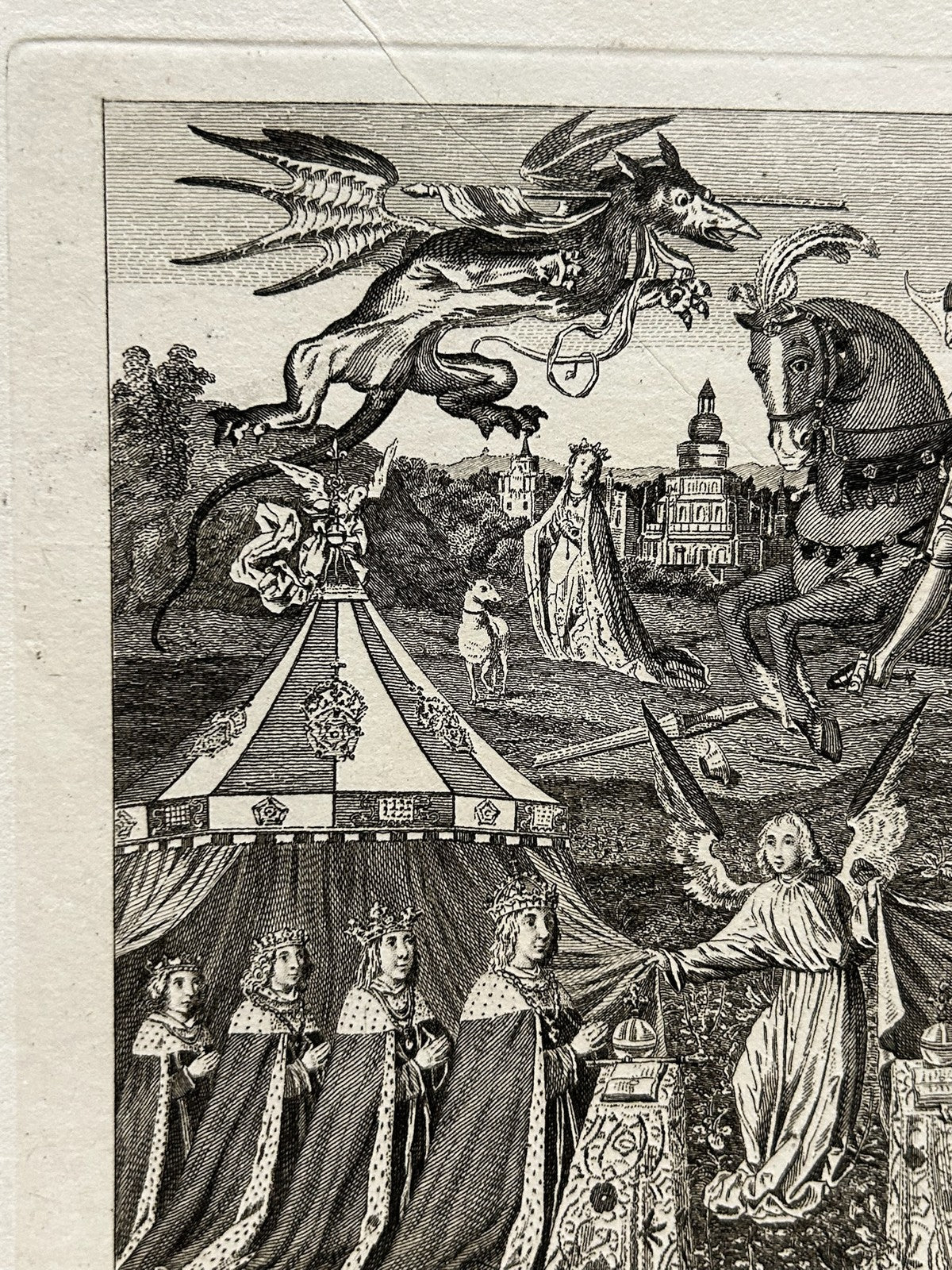 Antique 18th Century Engraving Henry V His Queen & Family by Charles Grignion2