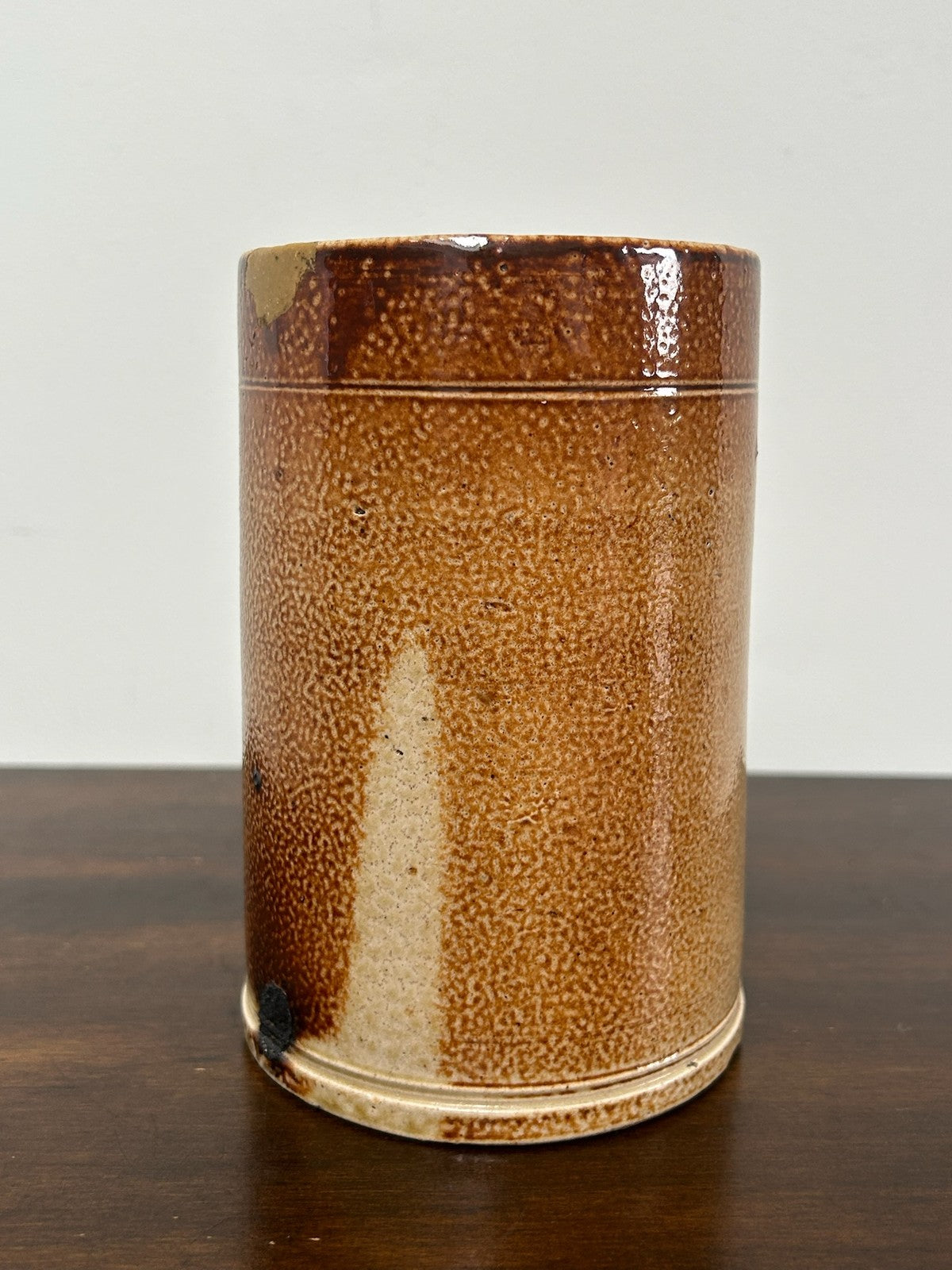 Antique English Salt Glaze Stoneware Tankard Georgian c1800 Two Tone Brown2