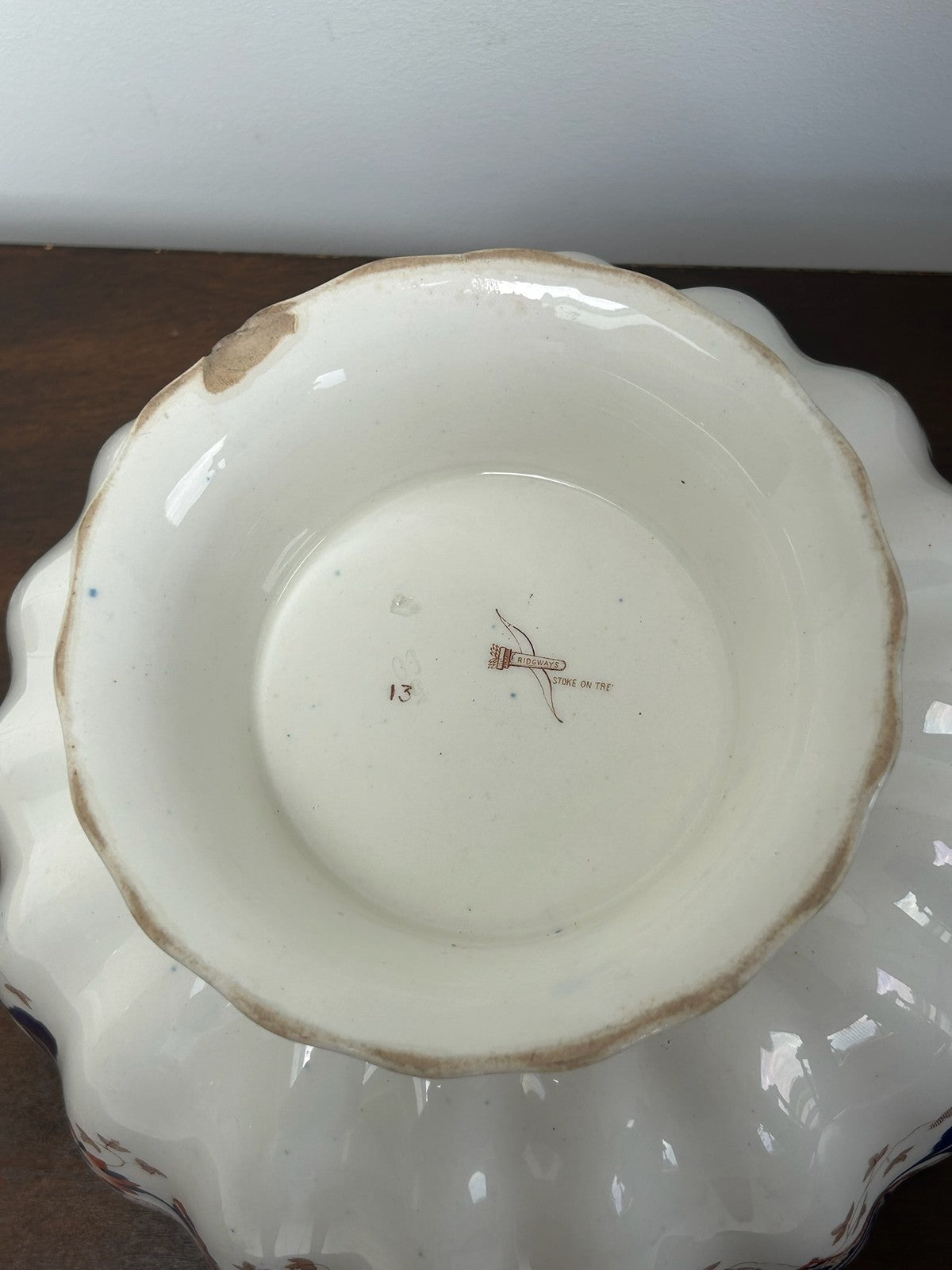 Ridgway Ironstone Imari Pattern Footed Bowl Comport Antique 24cm4