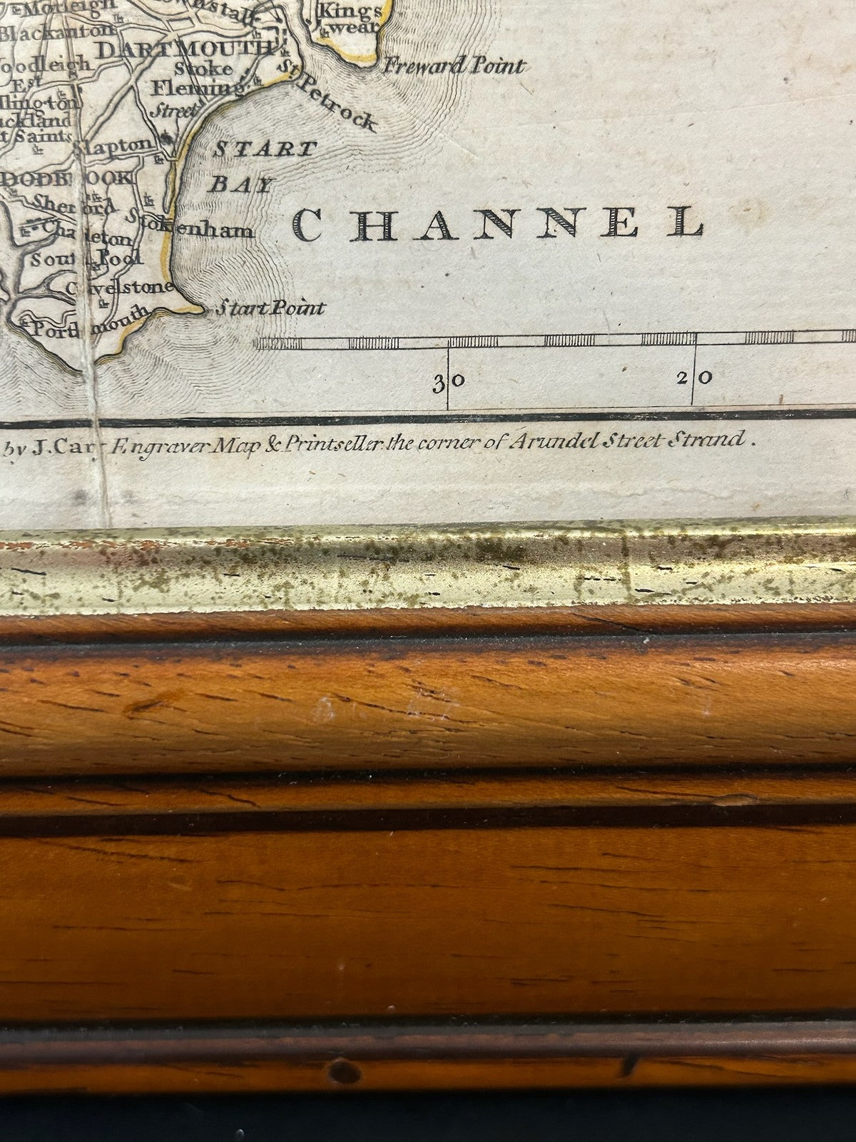 John Cary Devonshire Antique County Map 1787 Hand Coloured Framed 42x36cm6