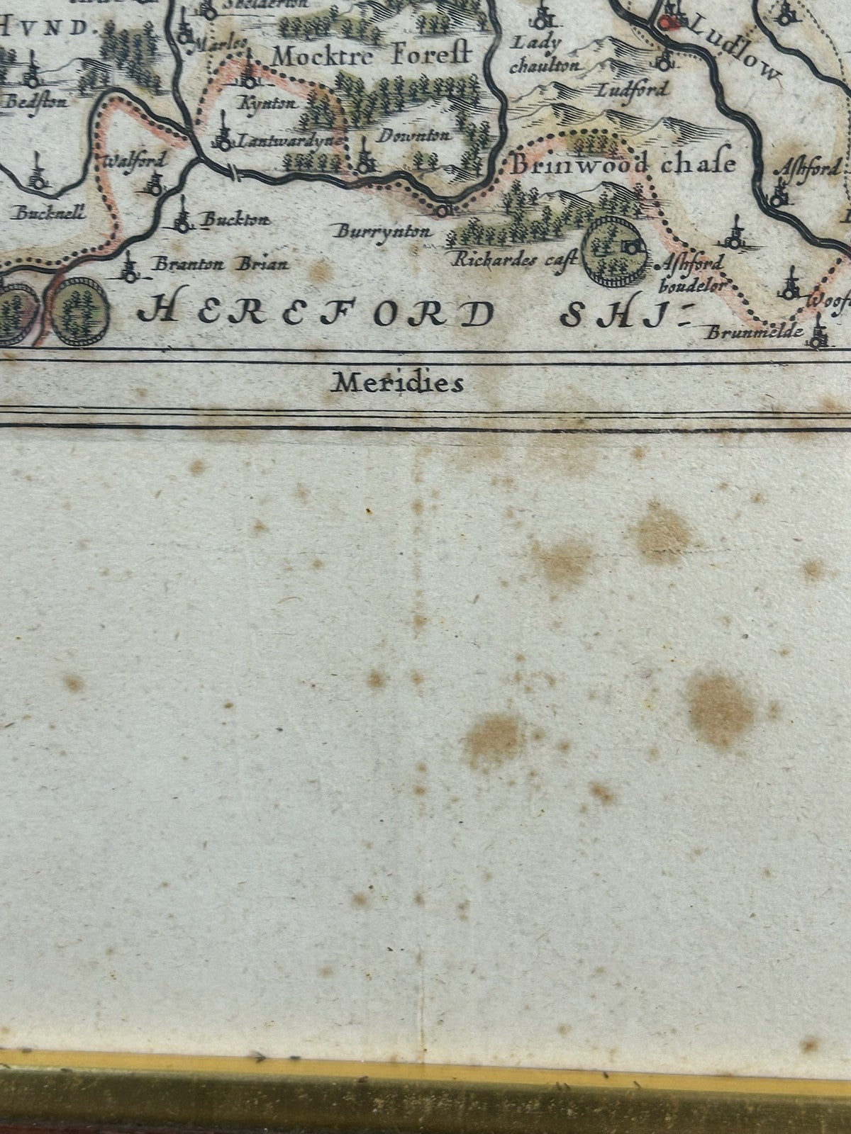 Blaeu Comitatus Salopiensis Shropshire 1645 Antique Map Hand Coloured Framed5