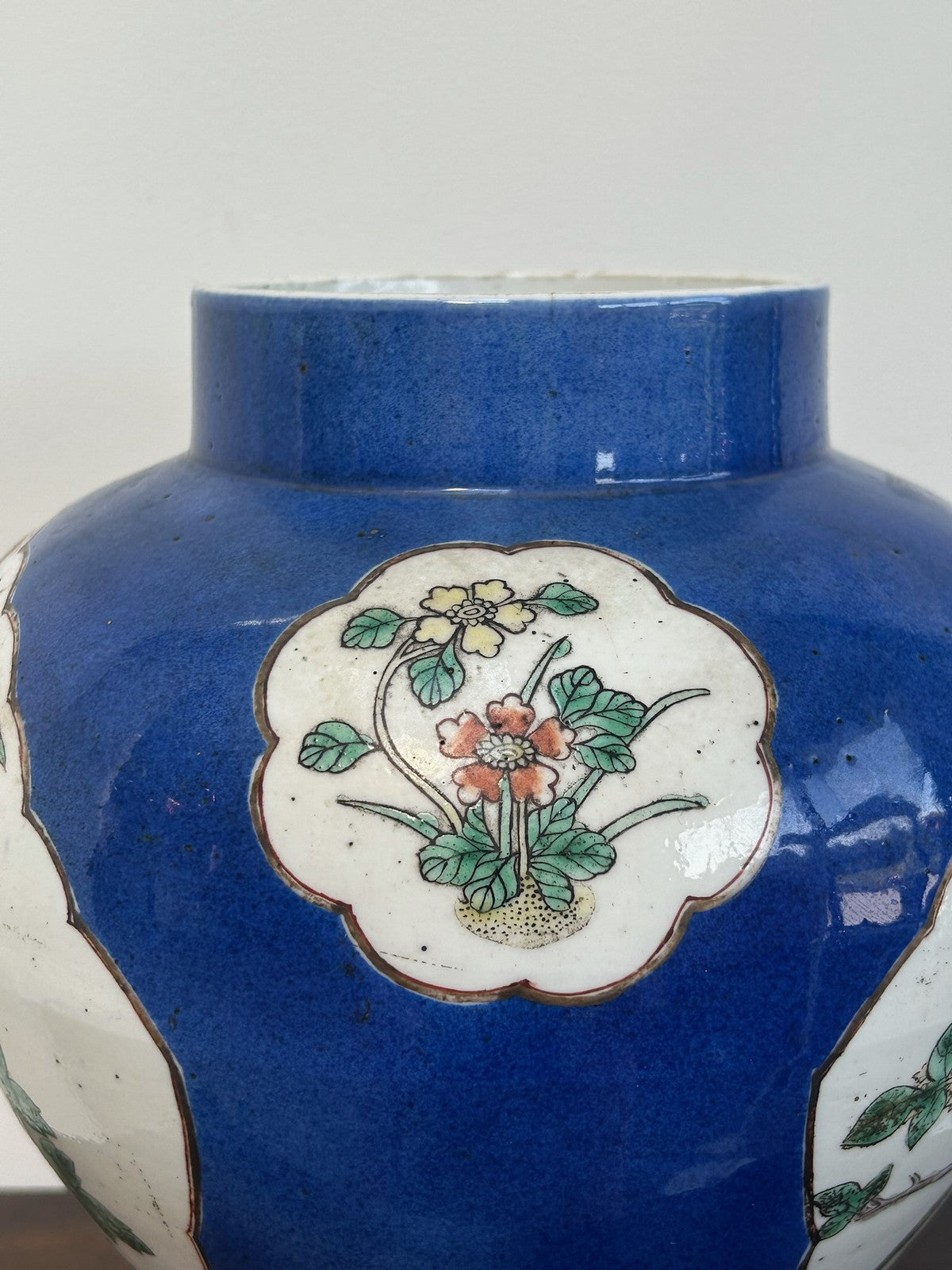 Antique Chinese Famille Verte Hand Painted Baluster Vase Birds & Peony11