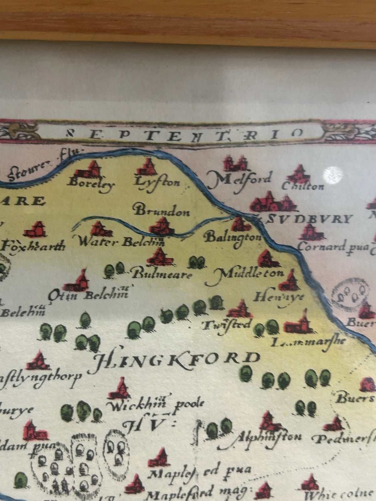 Saxton's Map of Essex 1576 British Museum Facsimile Framed Print 19687