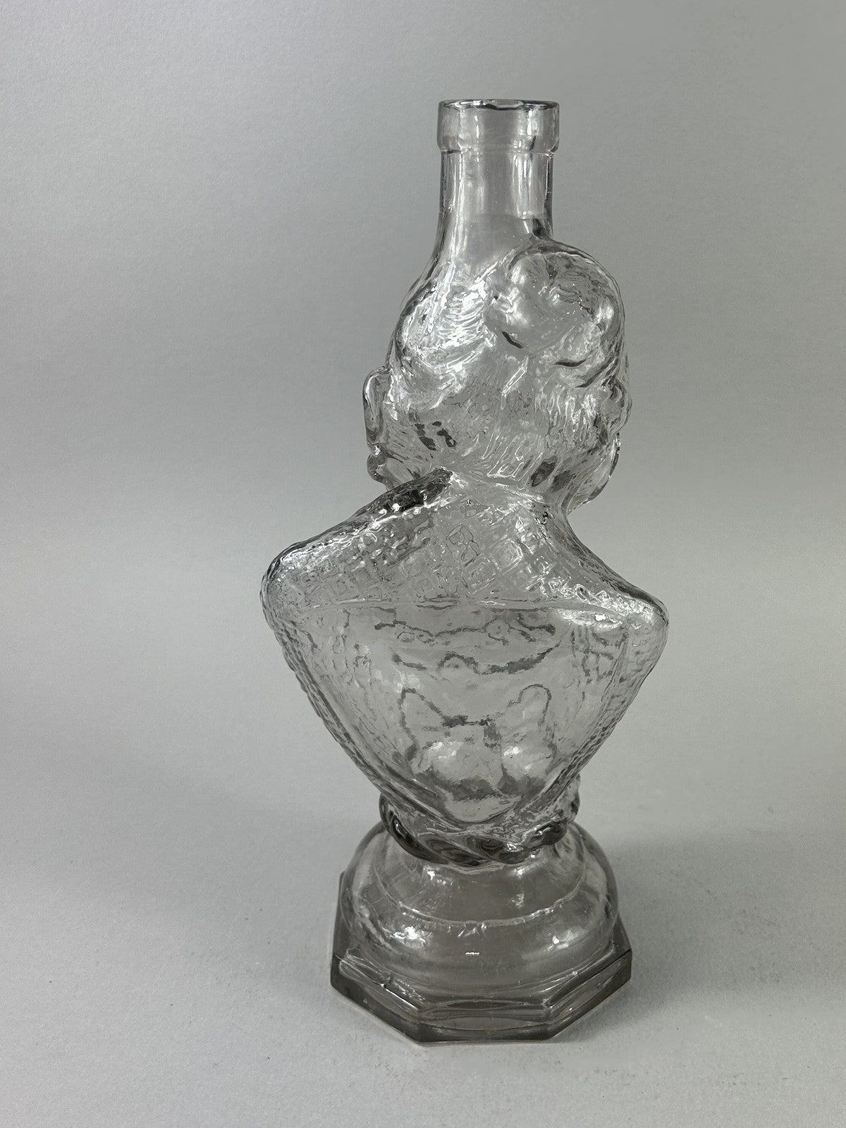 Antique Pressed Glass Lady Bust Figural Liquor Bottle c.1900