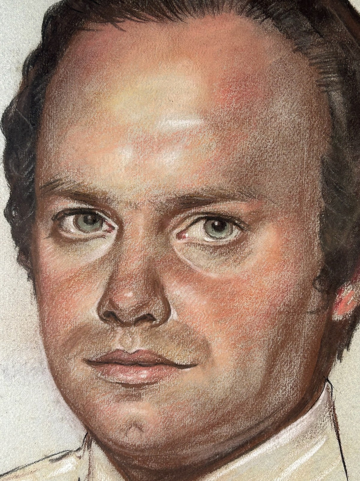 Large Signed Pastel Portrait of a Gentleman Dated 1988 Framed Original Drawing2