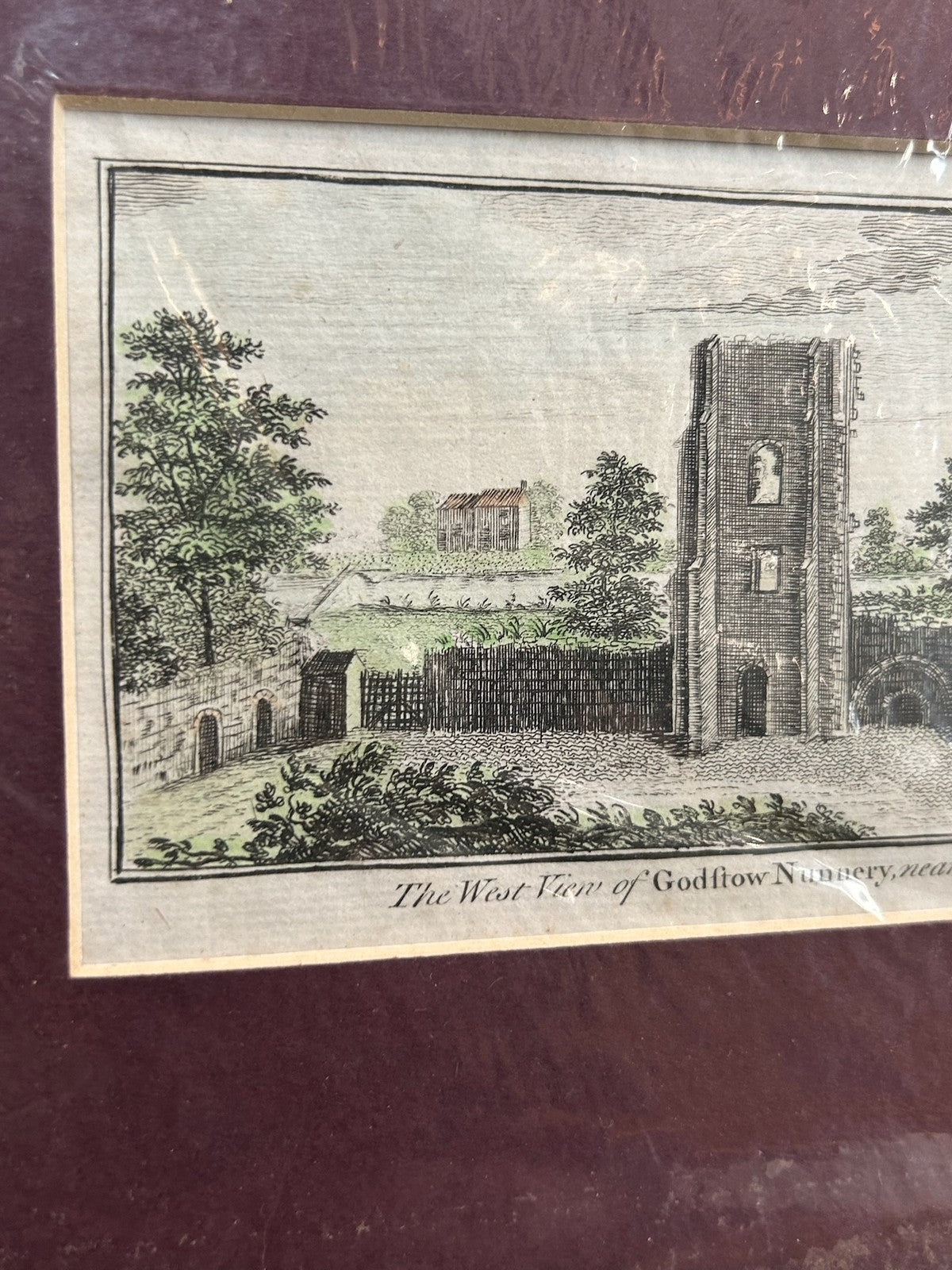 Antique S&N Buck West View Godstow Nunnery Oxford Engraving Hand Coloured 17651