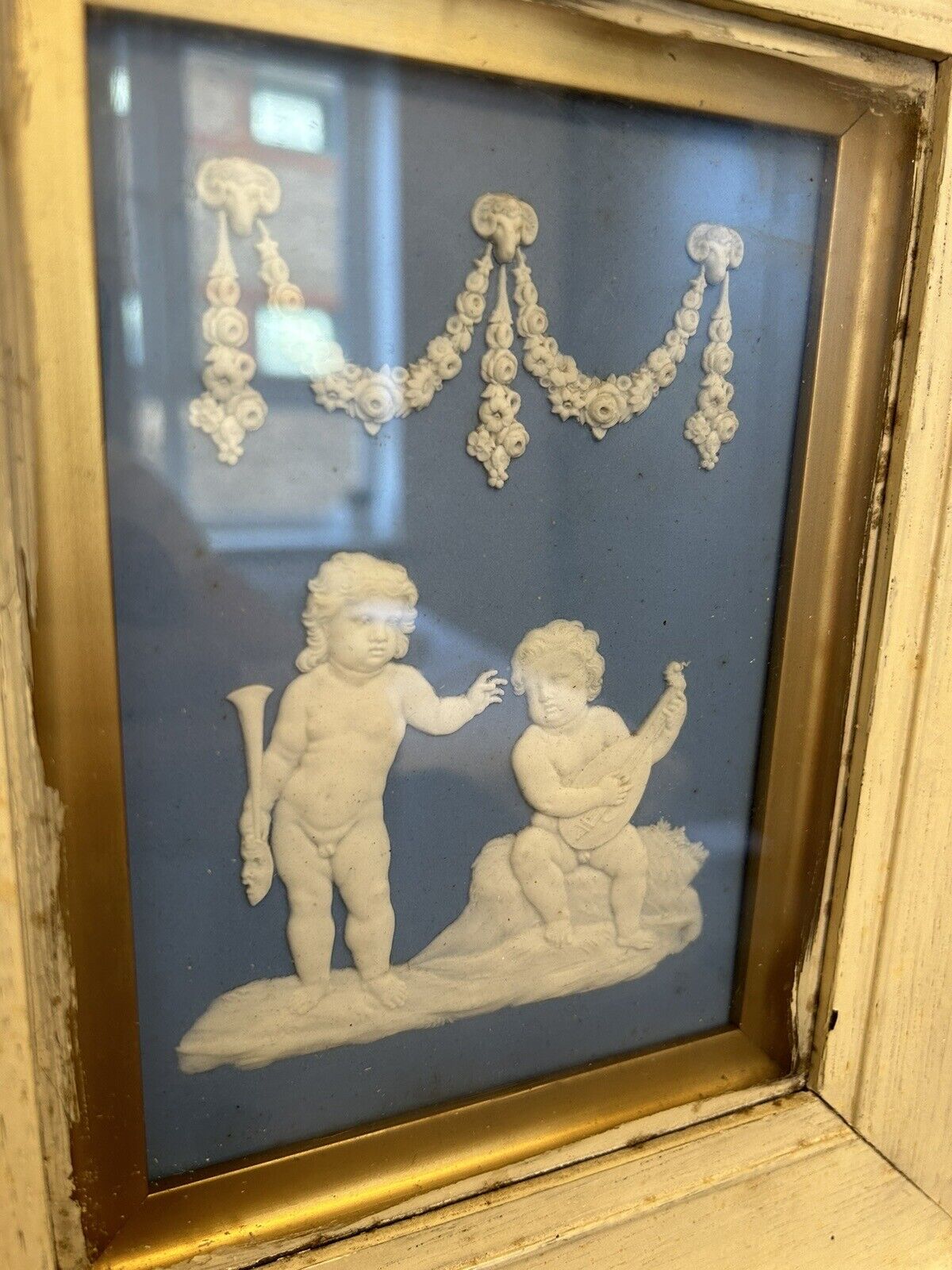 Wedgwood Pair Framed Jasperware Plaques 19th Century - RARE