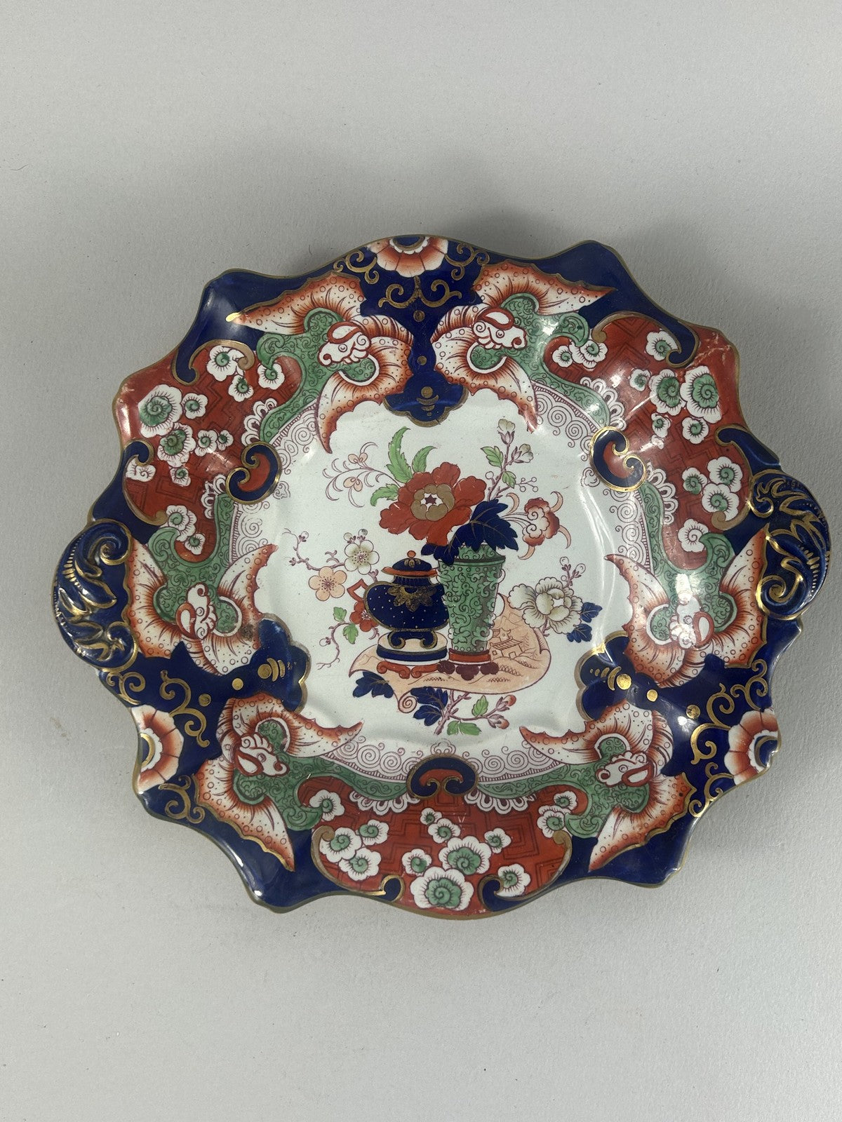 Antique British Ironstone China Plate 267 Oriental Imari Style 29cm