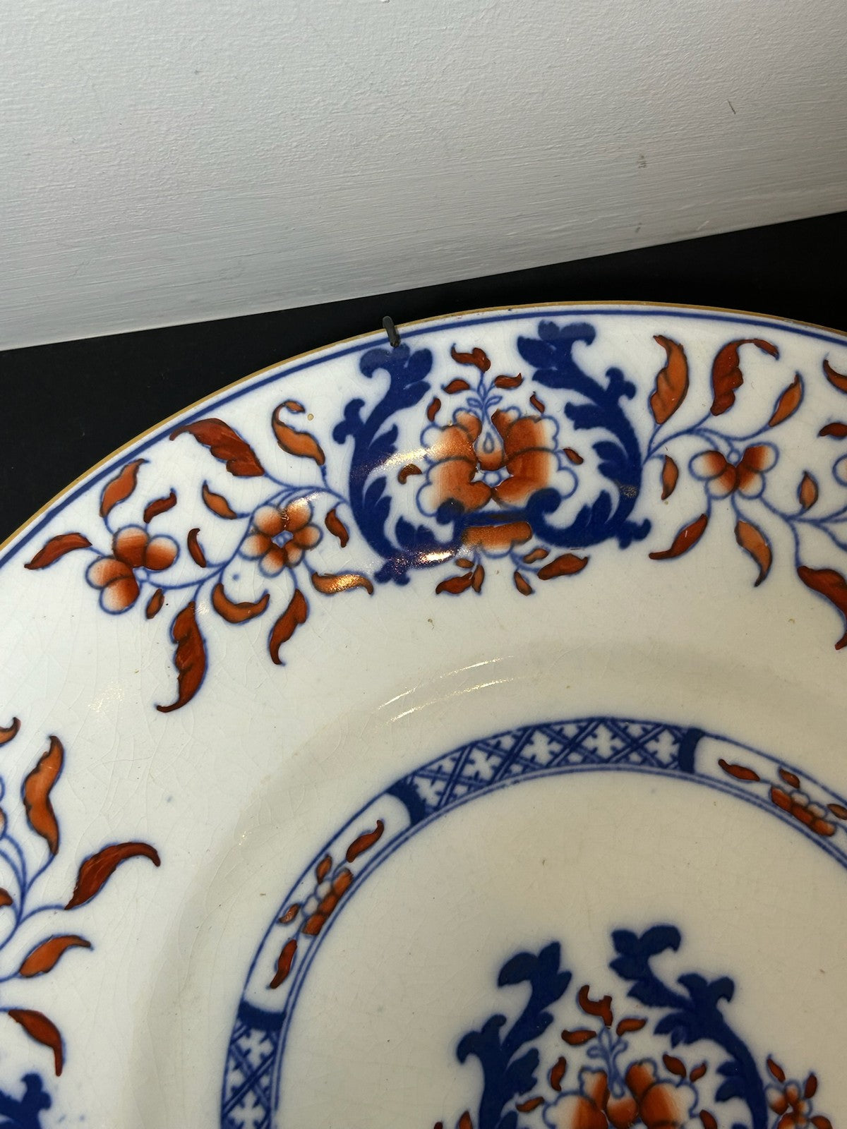 Large Antique Minton Imari Pattern Twin Handled Comport Cake Plate 34cm A/F3