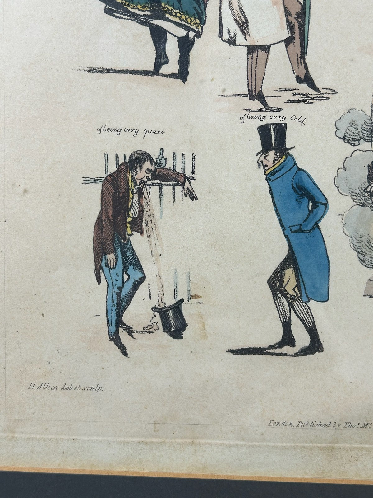 Henry Alken SYMPTOMS 1822 Hand Coloured Etching Thos McLean Regency Caricature5
