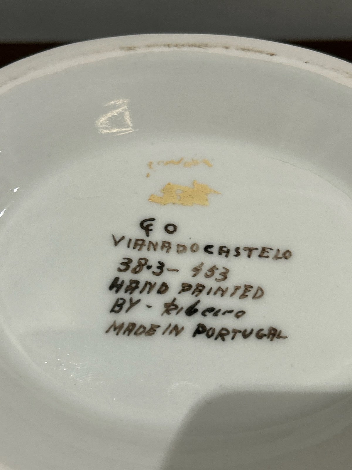Viana do Castelo Portugal Hand Painted Lidded Tureen Signed Ribeiro Blue Yellow7