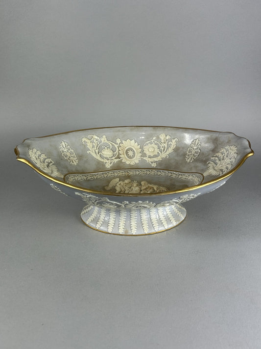 Ridgway 19thC Neoclassical Sprigged Staffordshire Centerpiece Bowl