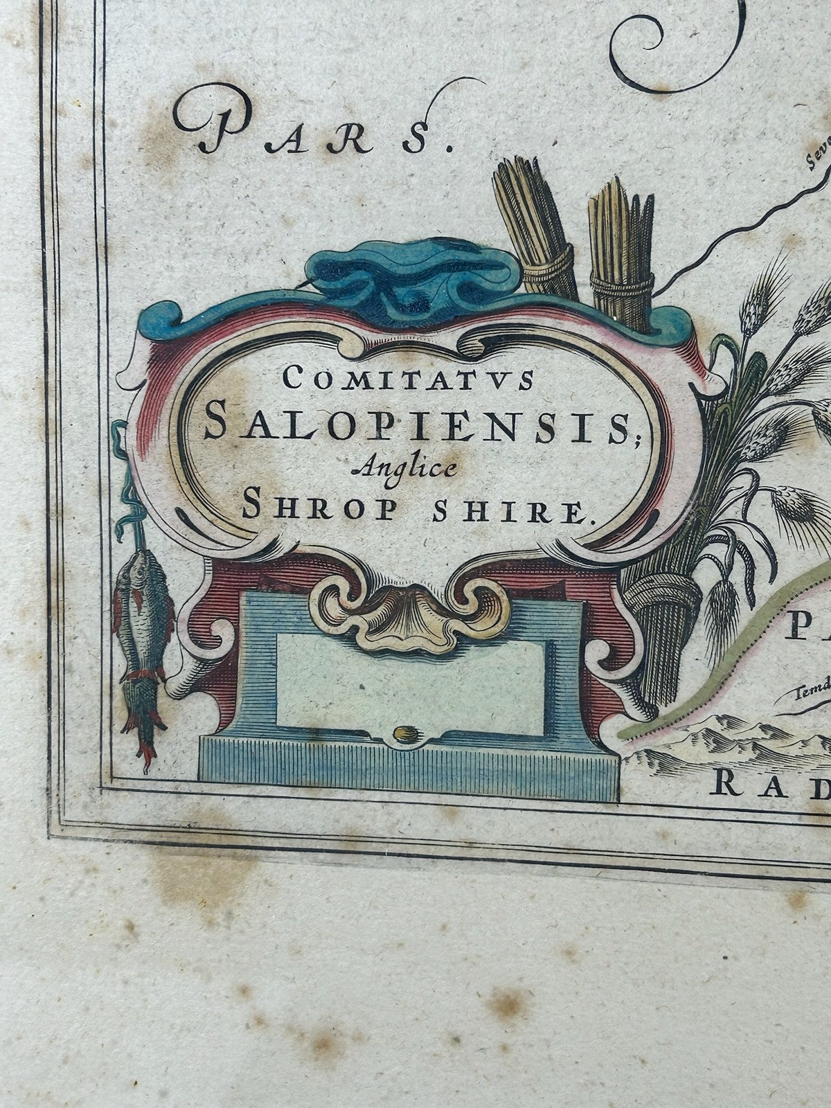 Blaeu Comitatus Salopiensis Shropshire 1645 Antique Map Hand Coloured Framed6