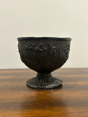 Two Art Nouveau Style Pewter Footed Bowls Iris Relief A/F