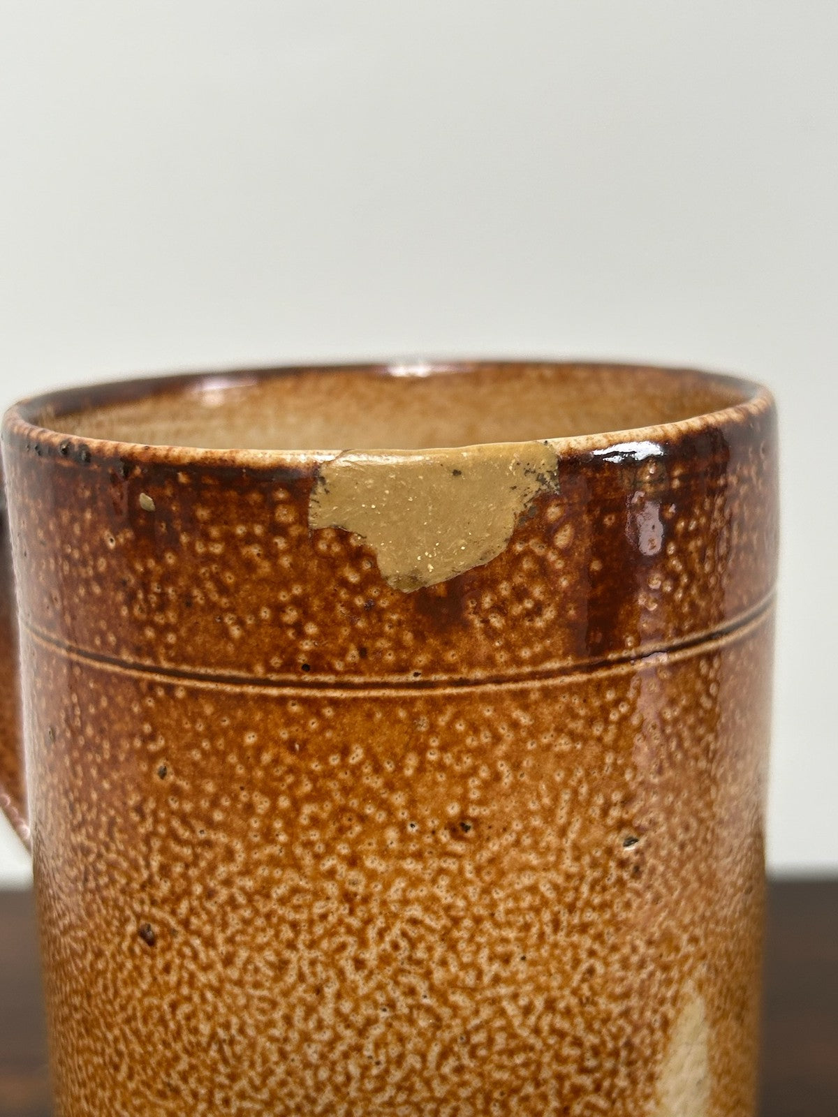 Antique English Salt Glaze Stoneware Tankard Georgian c1800 Two Tone Brown4
