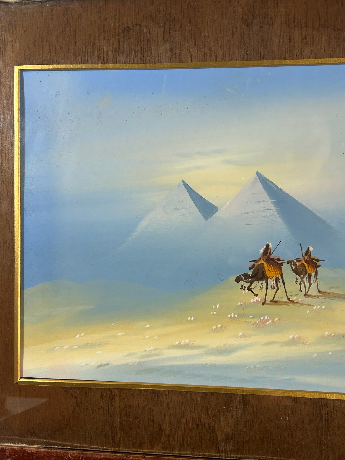 Forness Wilson Signed Gouache Pyramids Giza Camel Riders Egyptian Orientalist5