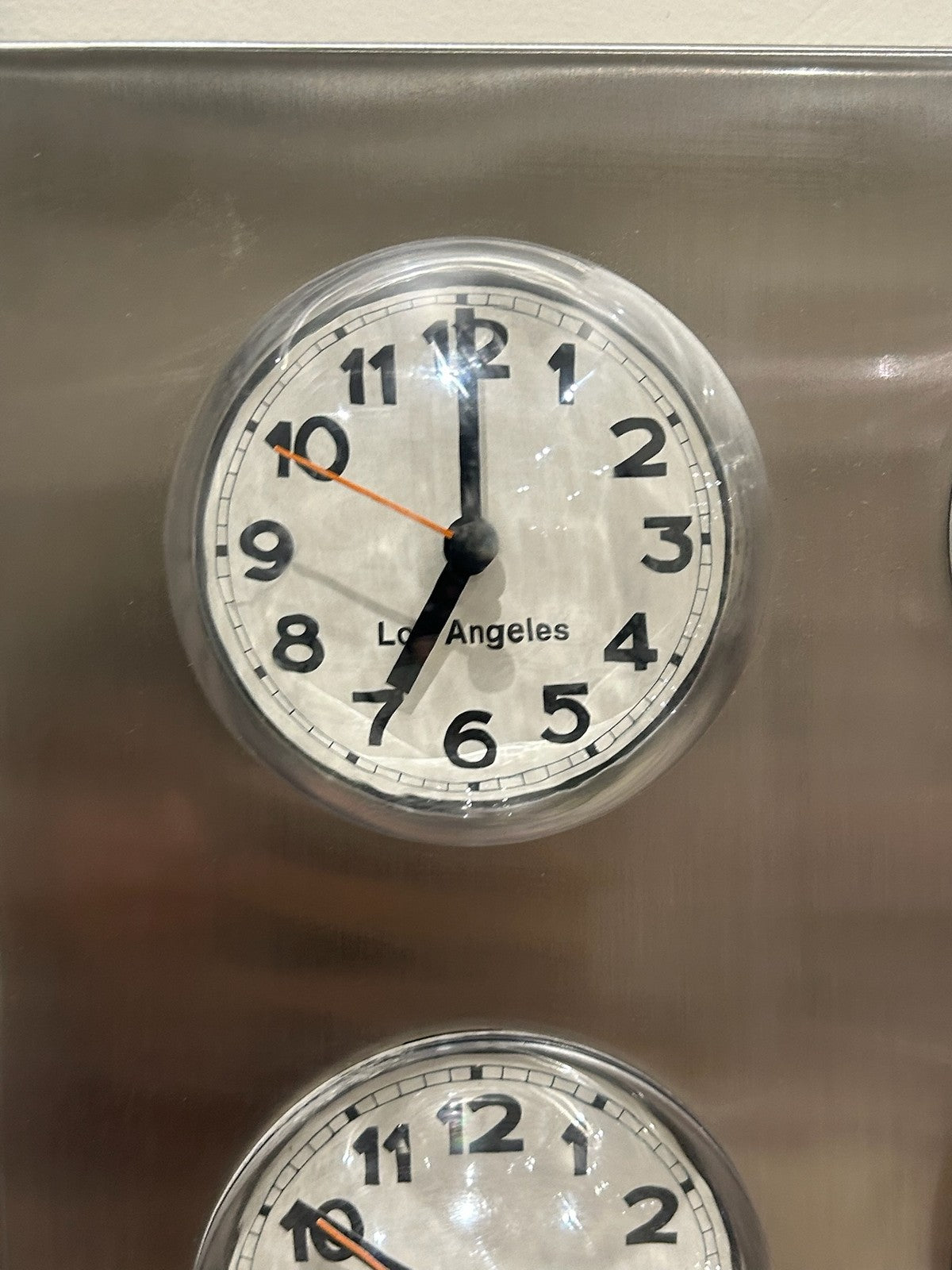Karlsson World Time Clock 9 Dials Brushed Steel Time Zone2