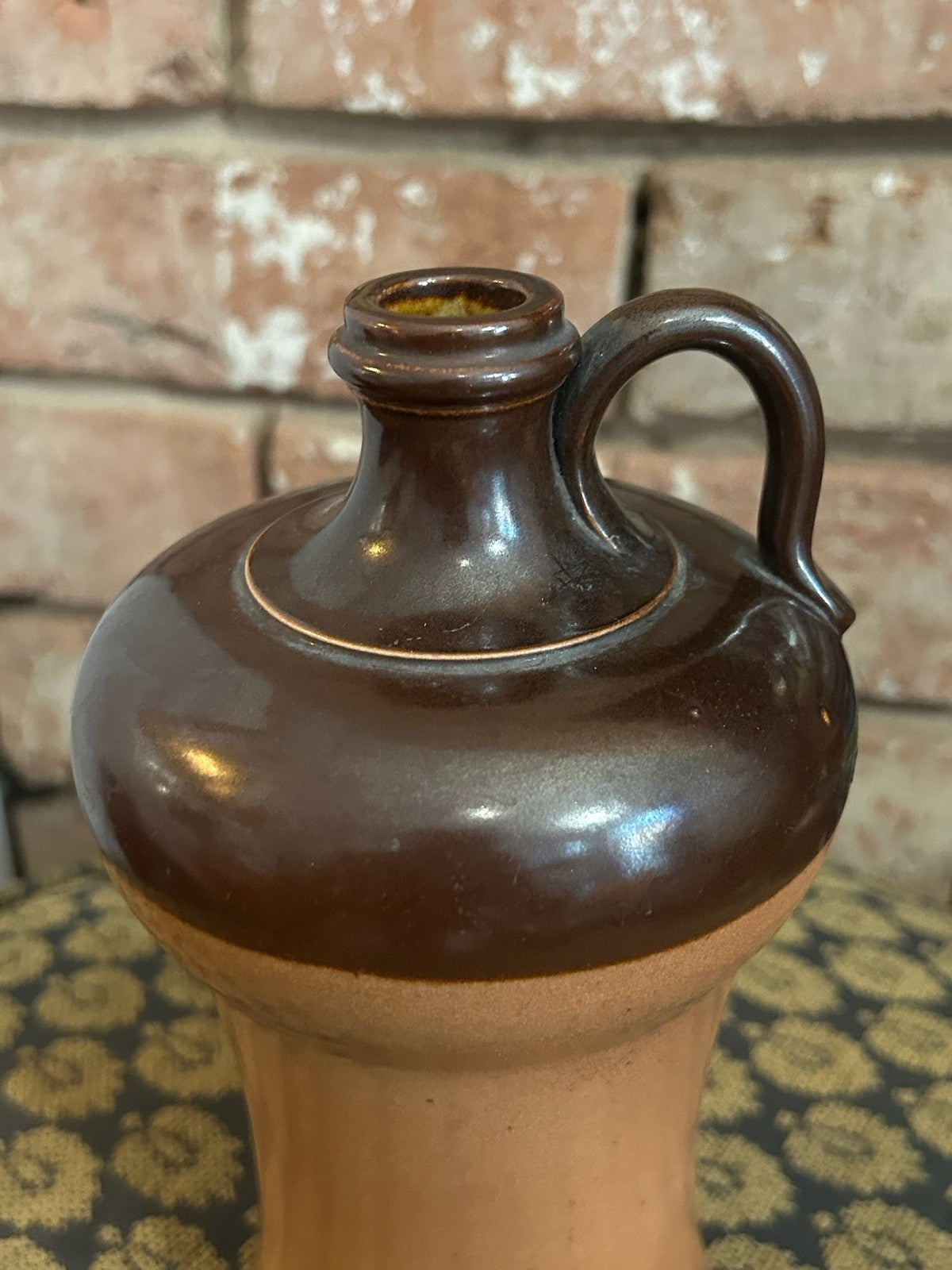 Royal Doulton Lambeth Two Tone Salt Glaze Stoneware Flagon Merchant Stamp1