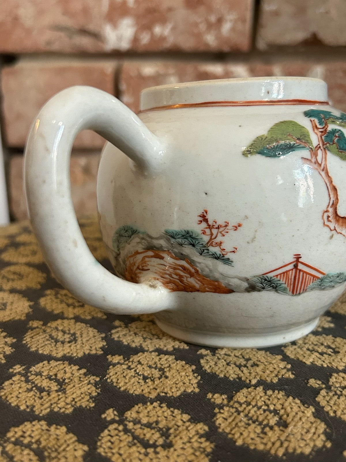 Antique Chinese Export Famille Rose Teapot Figures Under Tree Hand Painted7