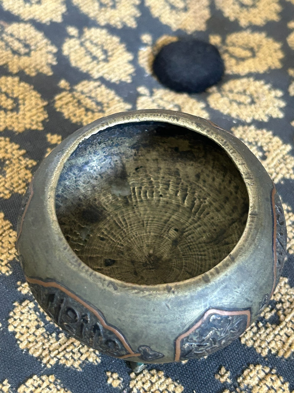 Antique Islamic Metal Incense Burner Censer Copper Calligraphy Panels Tripod7
