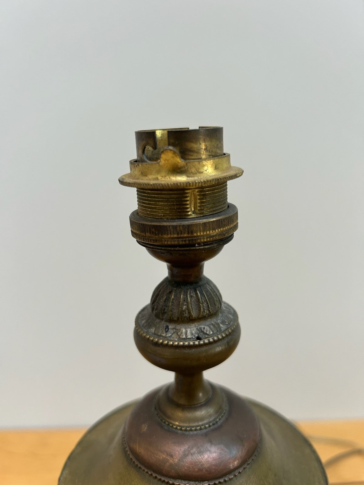Antique Victorian Brass Urn Table Lamp Blue Jasperware Column Marble Base 36cm11