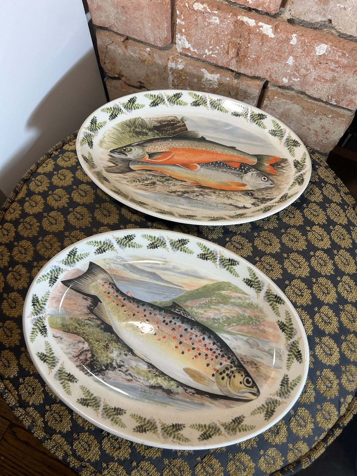 Portmeirion Compleat Angler Set of 3 Oval Fish Plates British Fishes Lydon0